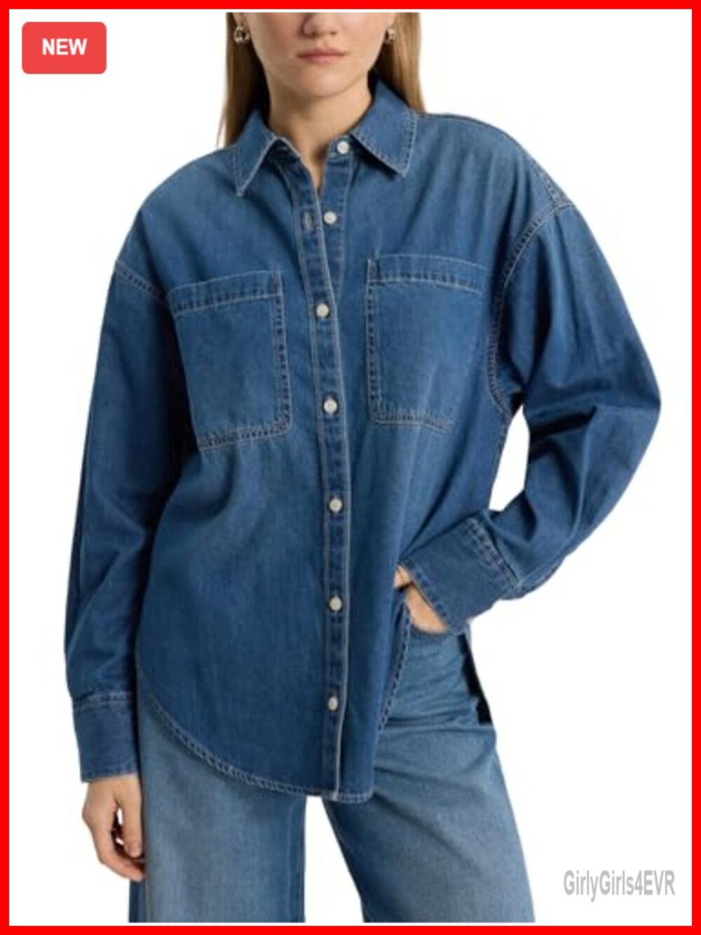 Express Women's Long Sleeve Cotton Poplin Portofino Boyfriend Shirt